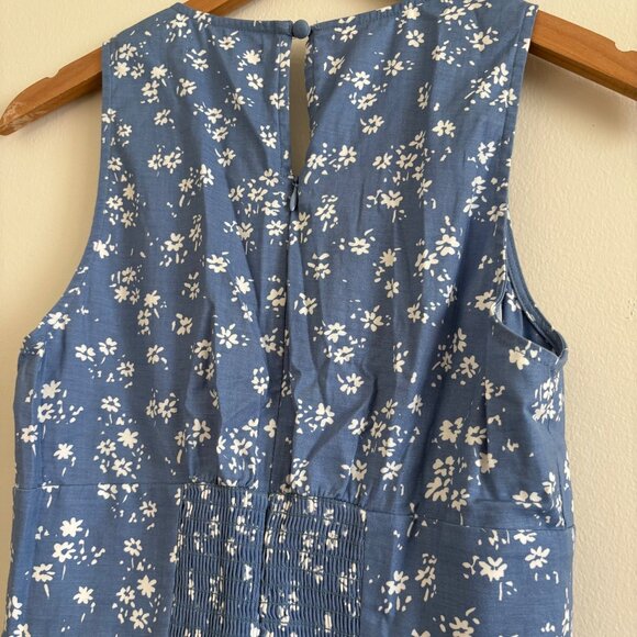 Reformation Isador Sleeveless Front Button Mini Dress Floral Blue Women’s Sz 4 - Picture 6 of 9